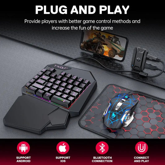 Kit Mobilador Gamer Kit Gaming Keyboard Mouse Mobile Games Converter 3 In 1 Combo