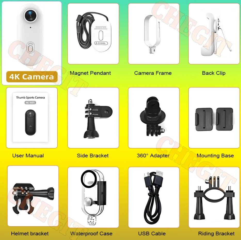 4K WiFi HD POV Magnetic Mini Action Camera Wireless