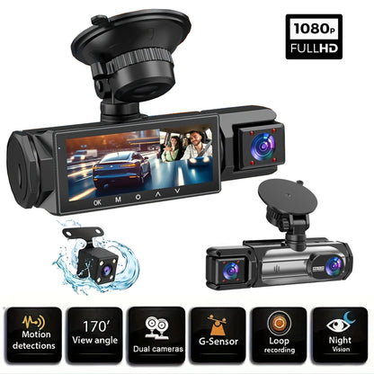 3 Cameraes Dash Cam 1080P Front and rear view camera