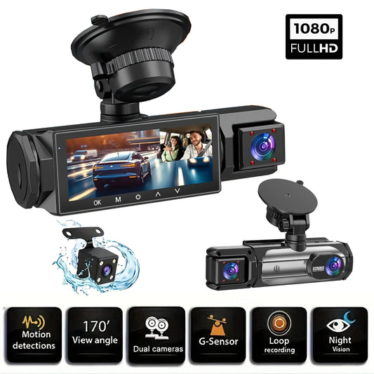 3 Cameraes Dash Cam 1080P Front and rear view camera