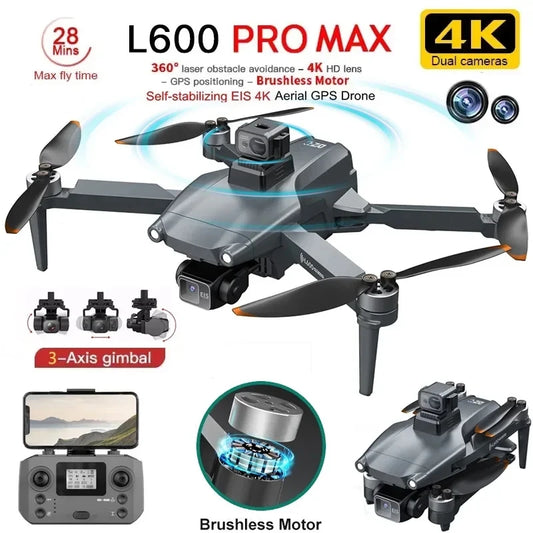 New L600 PRO MAX/PRO GPS Drone 5KM 4K Professional HD Dual Camera