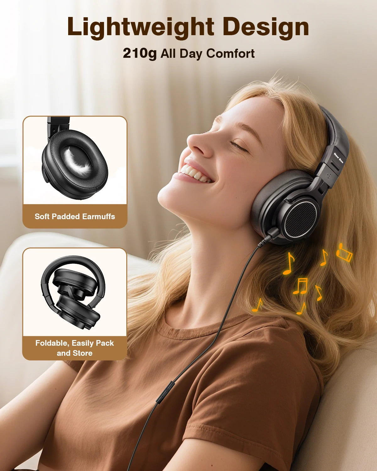 New Bee Wired Professional Studio Pro 50 DJ Headphones With Microphone