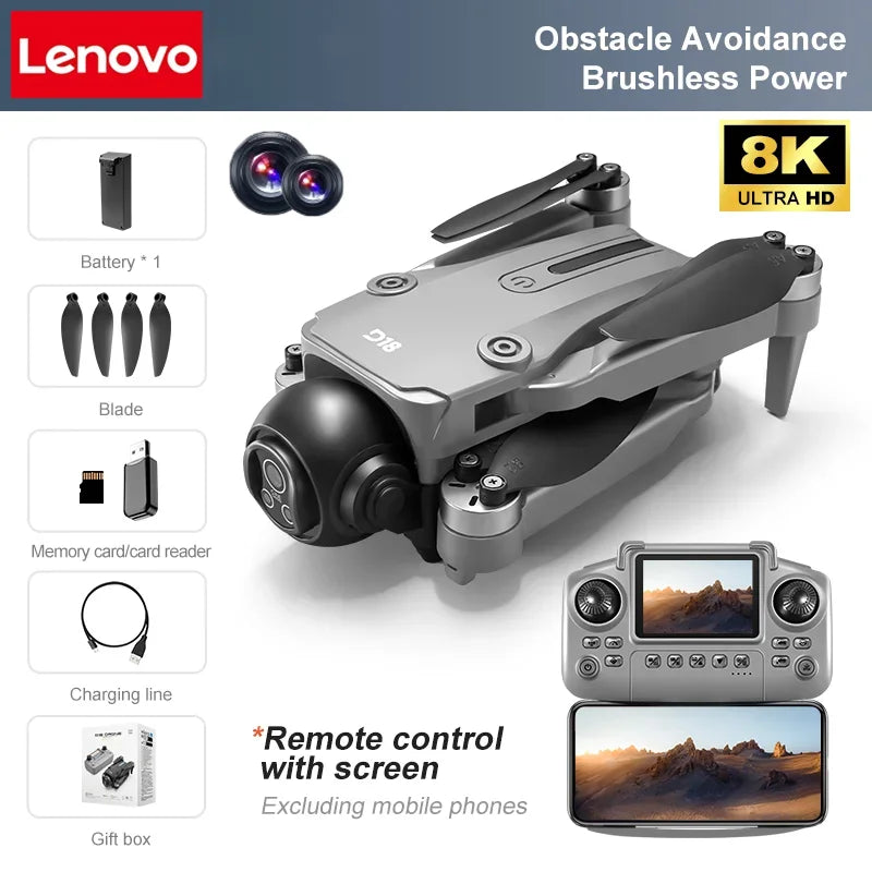 Lenovo D18 Drone 8K Aerial HD Dual-Camera Intelligent Obstacle