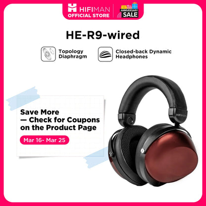 HIFIMAN HE-R9 Dynamic Closed-Back Over-Ear Headphones