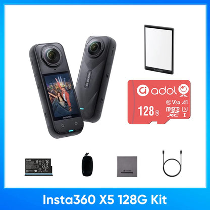 Insta360 X5 360 Action Camera 2025 New 8K 30fps Replaceable Lenses