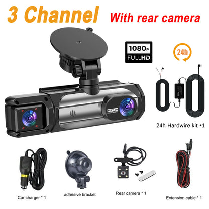 3 Cameraes Dash Cam 1080P Front and rear view camera