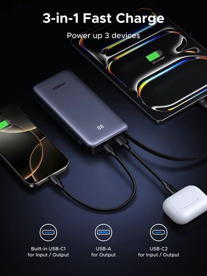 UGREEN 45W 20000mAh Built-in Type C Cable Power Bank