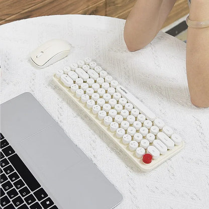MOFII Wireless Keyboard and Mouse, Cute Colorful 68 Round Keycap