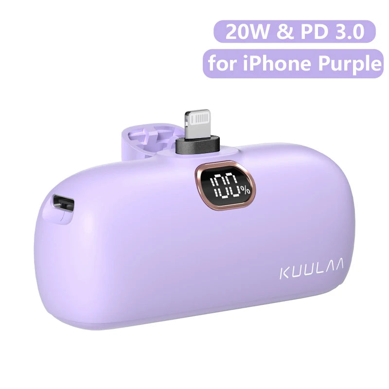 KUULAA Mini Power Bank 5000mAh Fast Charging Portable