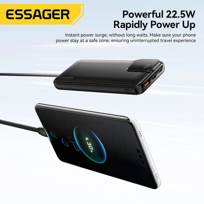 Essager Portable Power Bank 20000mAh with Two Built-in Cables