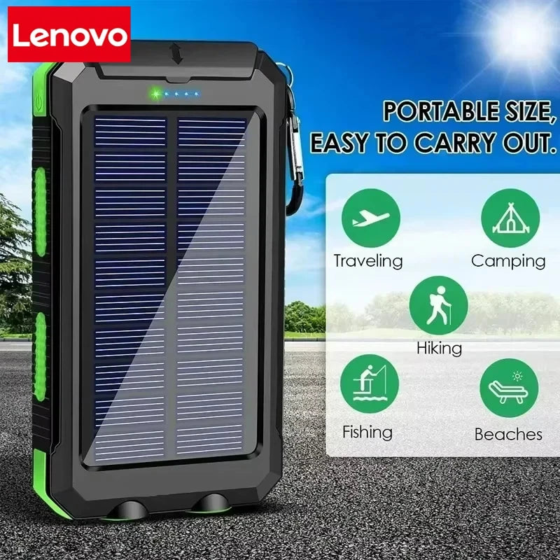 Lenovo 50000mAh Solar Power Bank Portable Charging