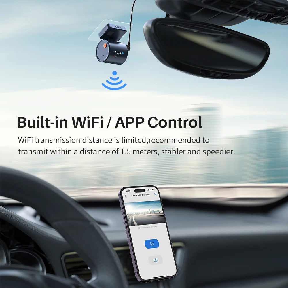 2K KAWA MINI 3 Pro Cameras for Car DVR Tiny Dash Cam