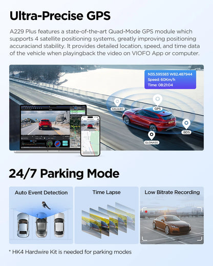 VIOFO A229 PLUS Car Dvr 2K HDR Video Recorder