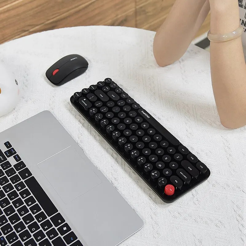 MOFII Wireless Keyboard and Mouse, Cute Colorful 68 Round Keycap