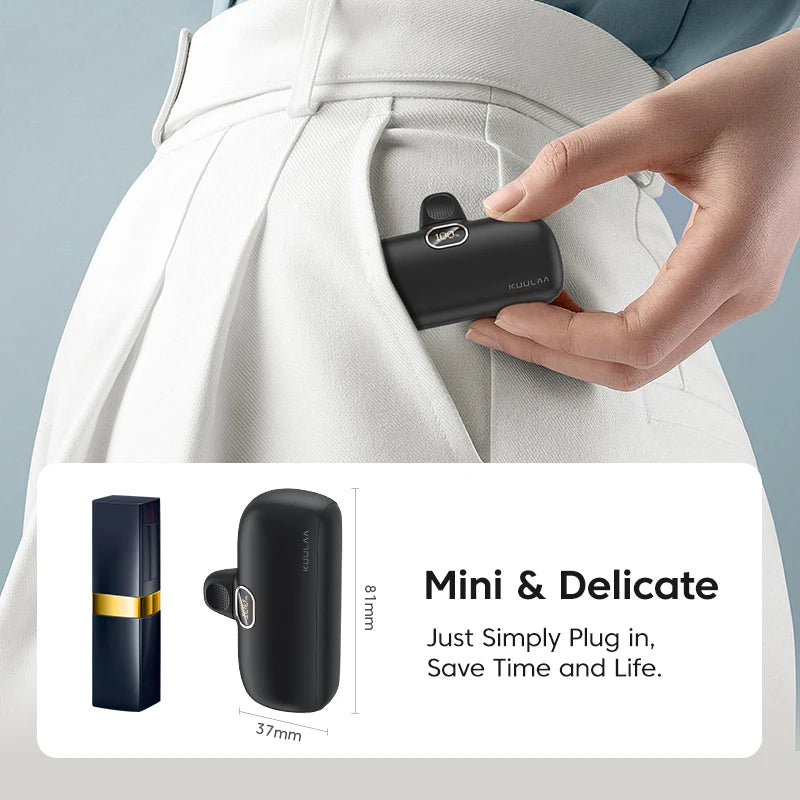 KUULAA Mini Power Bank 5000mAh Fast Charging Portable