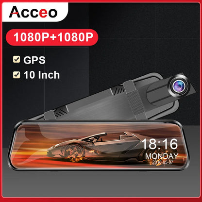 10 Inch Car DVR Car Touch Screen video Recorder Dual 1080P