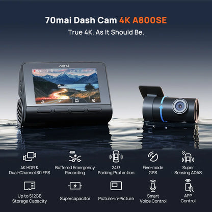 70mai 4K Dash Cam A800SE Upgraded Version of 70mai A800S