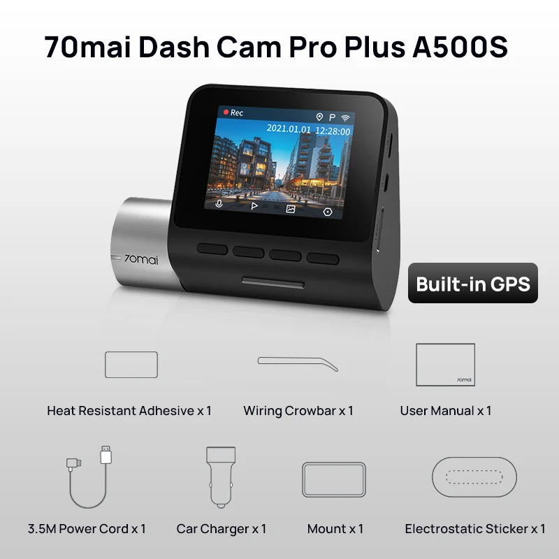 70mai Dash Cam Pro Plus A500S 1944P ADAS GPS Camera