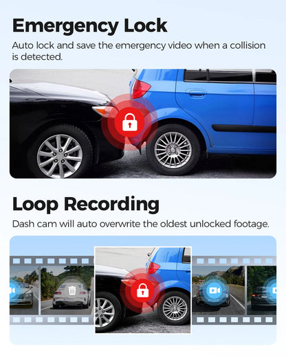 AZDOME M300S 4K Dash Cam Front and Rear, Built-in ADAS