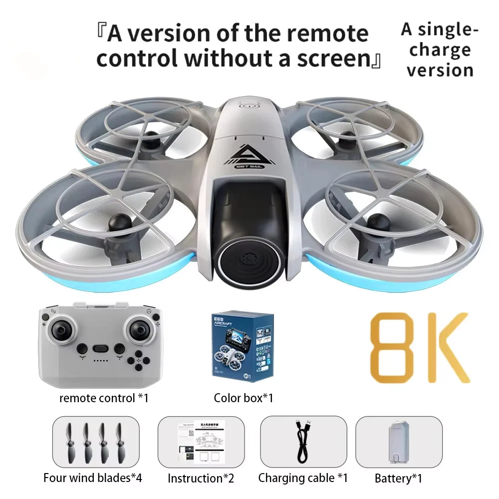 Lenovo E69 Drone HD Dual 8K Camera Optical Flow Aircraft
