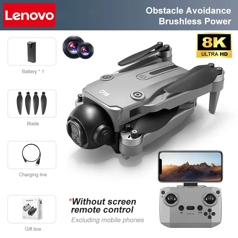 Lenovo D18 Drone 8K Aerial HD Dual-Camera Intelligent Obstacle