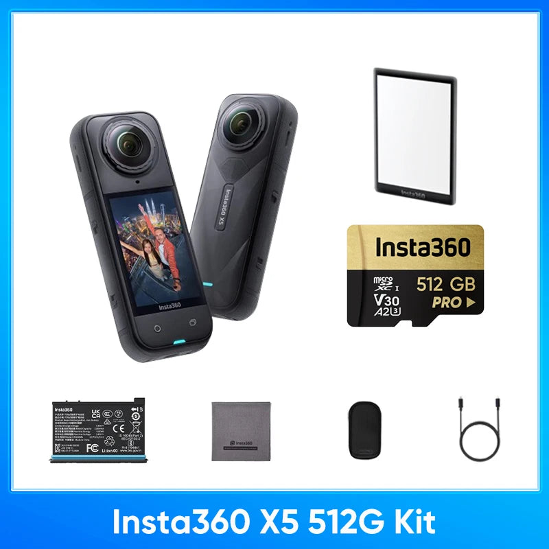 Insta360 X5 360 Action Camera 2025 New 8K 30fps Replaceable Lenses
