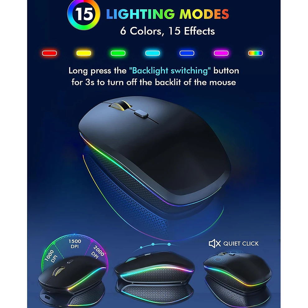 JOMAA 2.4G Wireless Keyboard Mouse Combo RGB